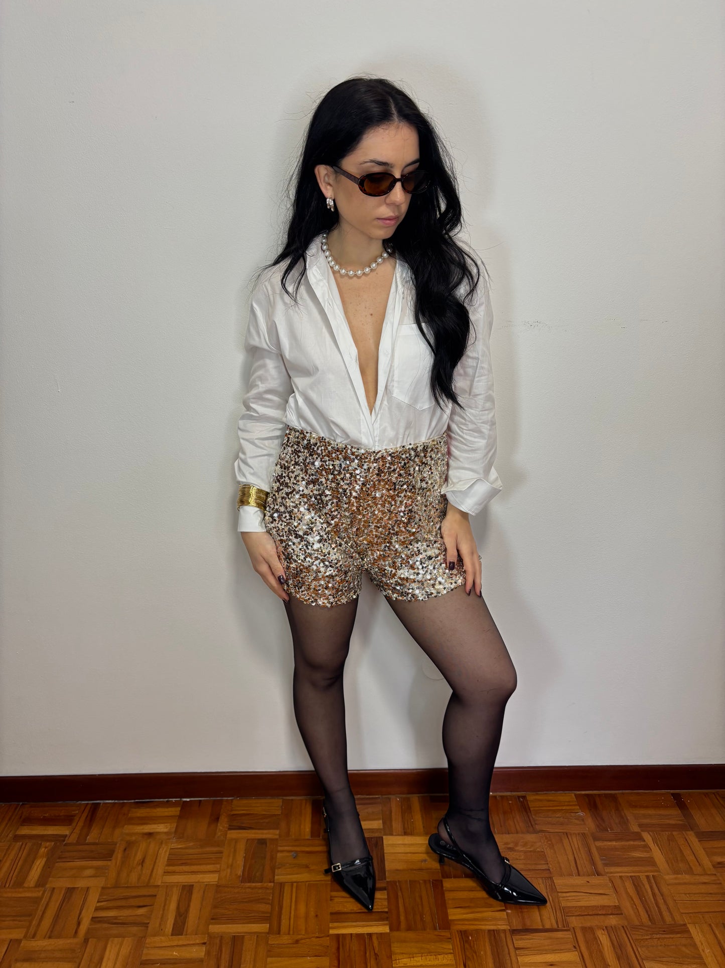 SHORTS PAILLETTES DORATO