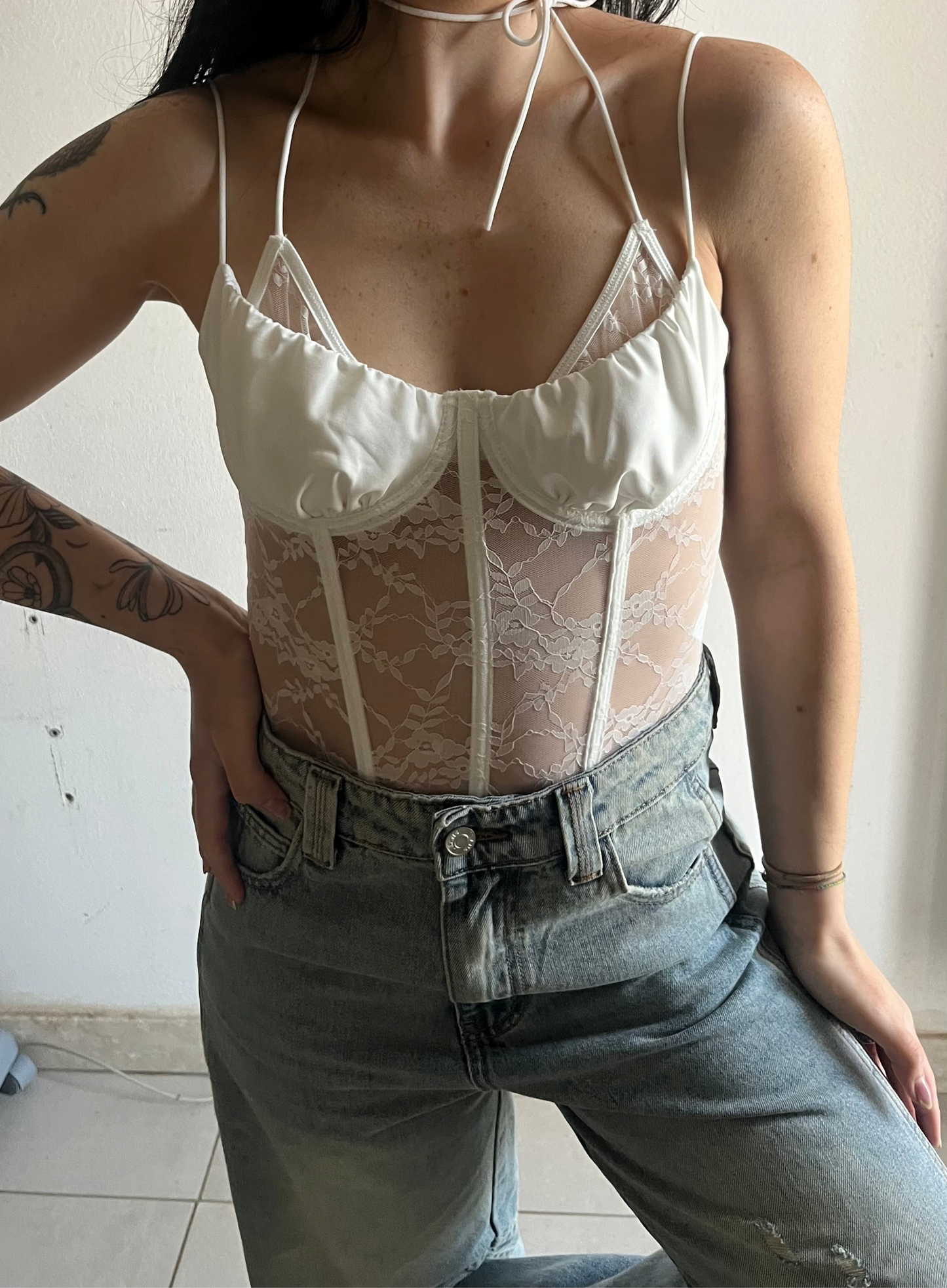 Body pizzo bianco