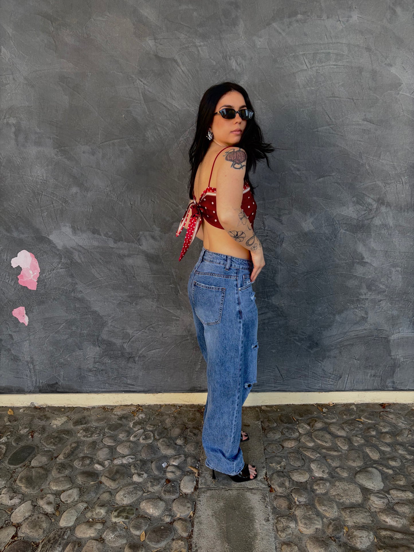 TOP BANDANA BORDEAUX