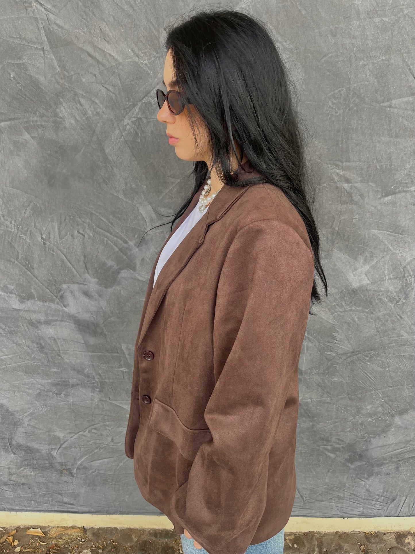 BLAZER CAMOSCIO CIOCCOLATO