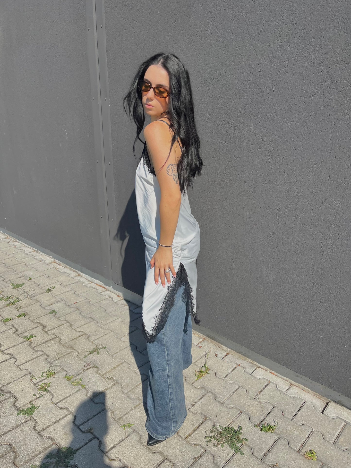 ABITO PIZZO BIANCO/NERO