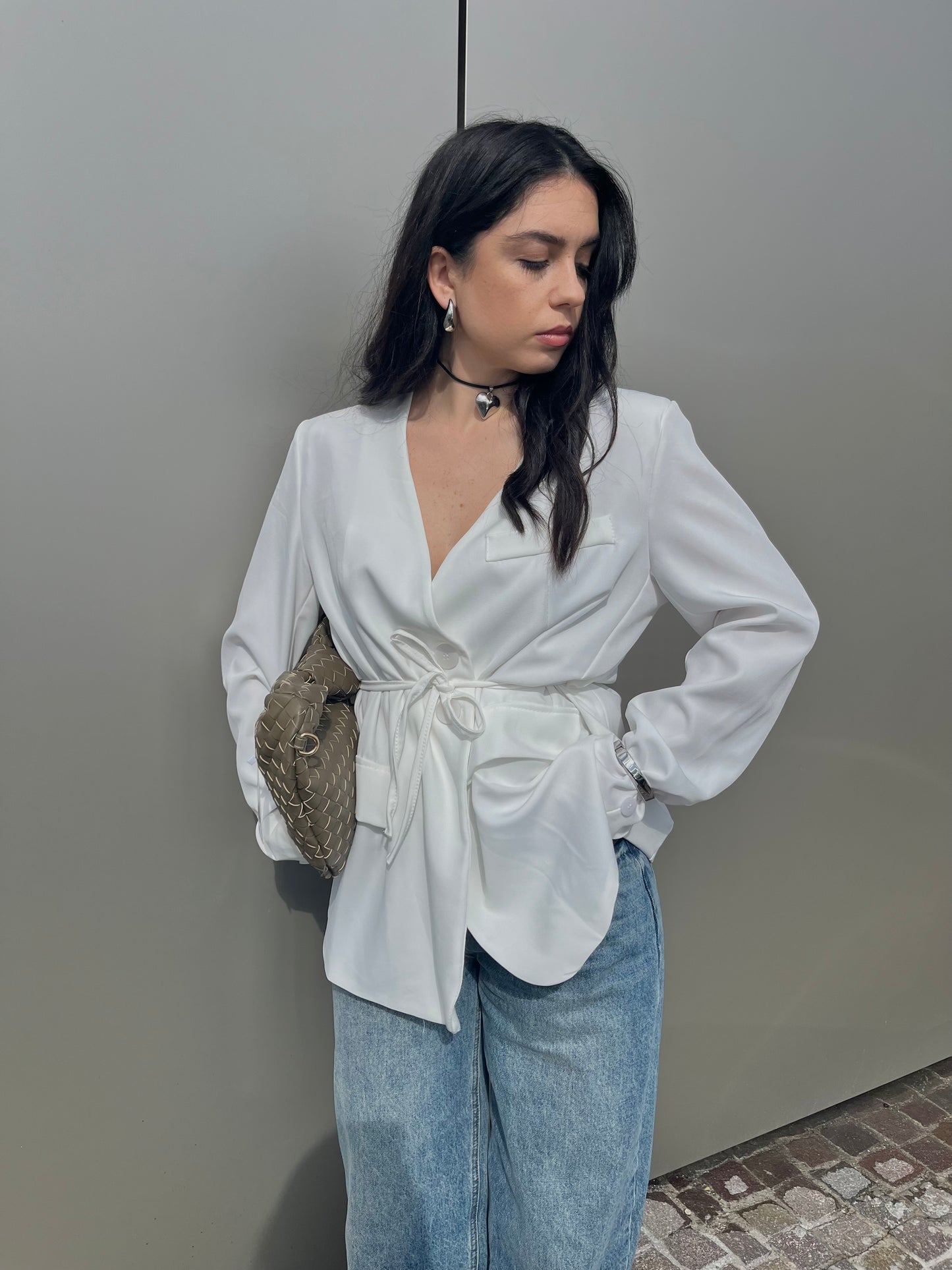 Blazer laccio bianco