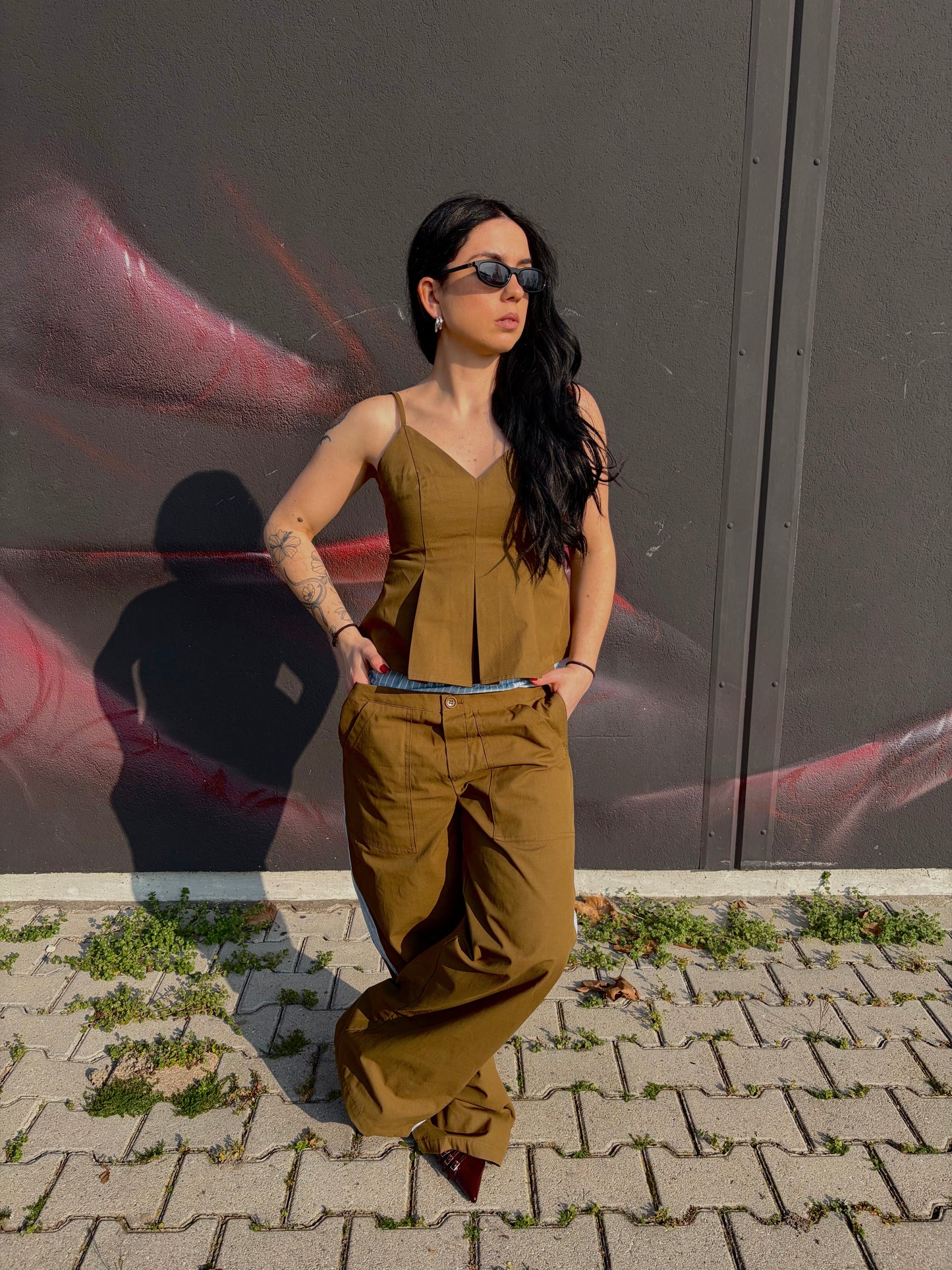 PANTALONI WIDE-LEG COMBINATI BY LUMINA