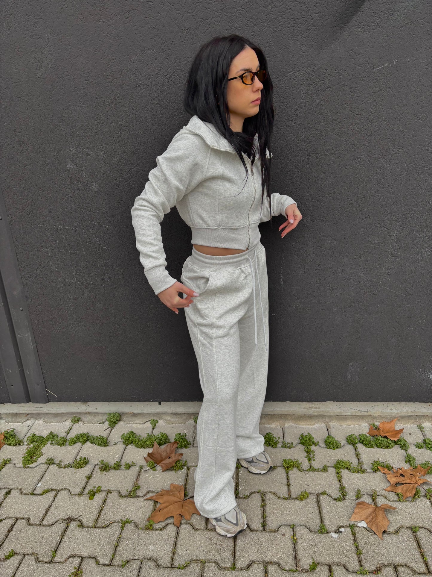 COORDINATO TUTA GRIGIO CHIARO