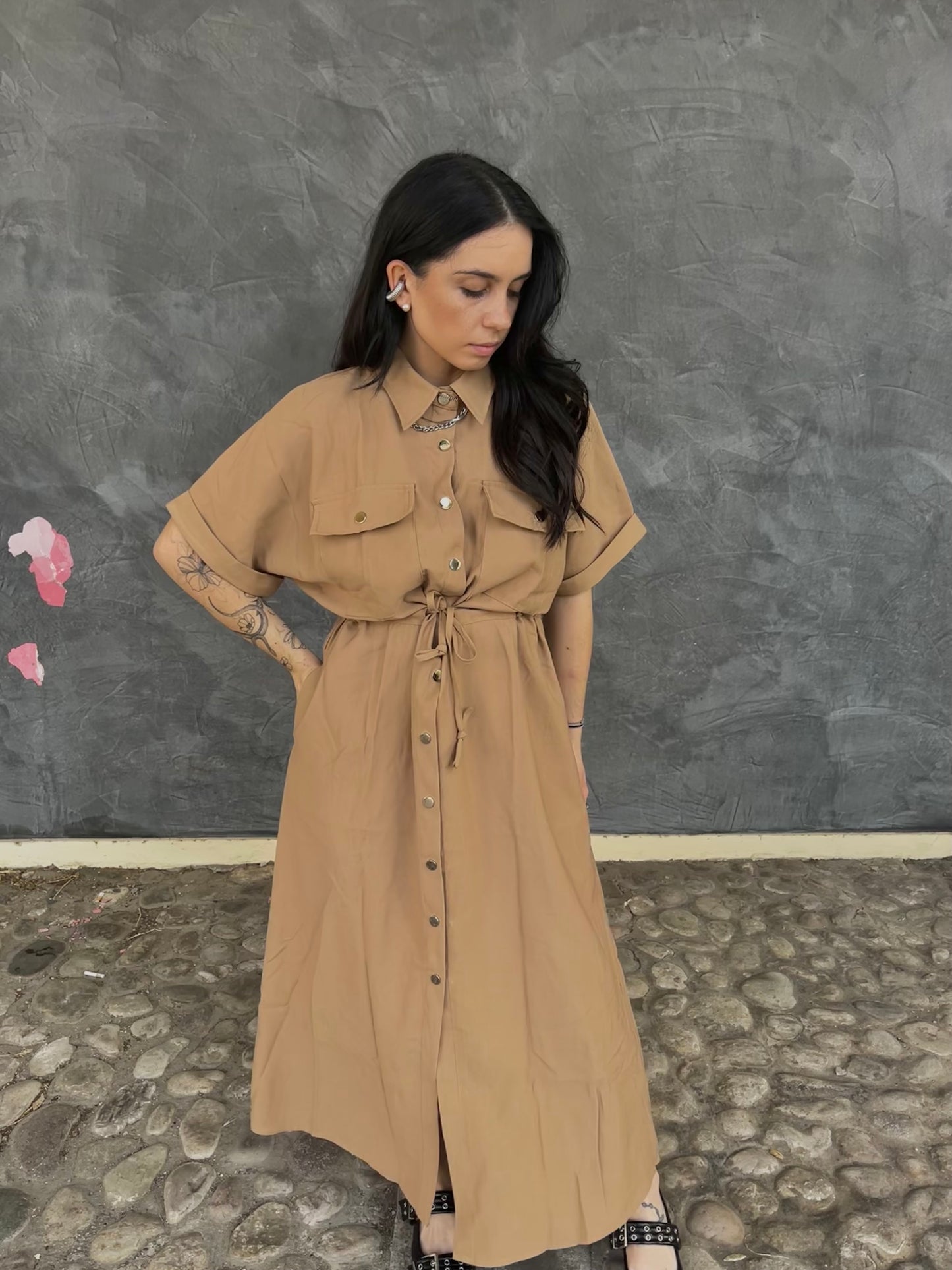 Abito Zoe marrone caramello
