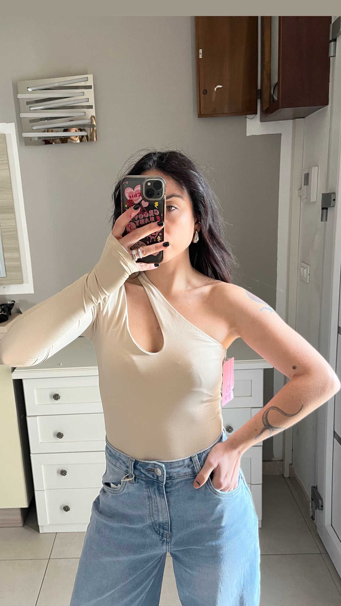 Body asimmetrico beige