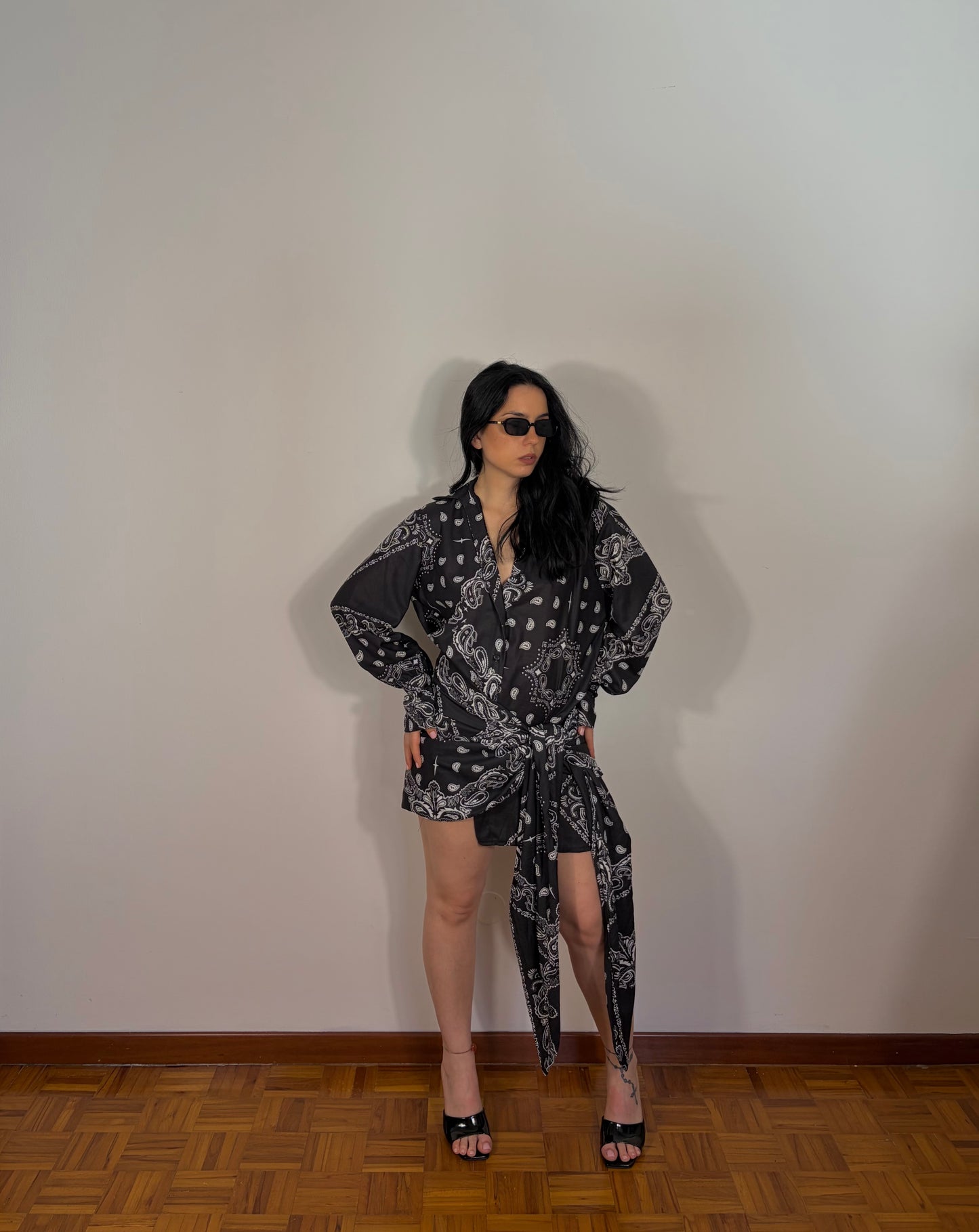 COMPLETO CAMICIA E GONNA PAREO BLACK