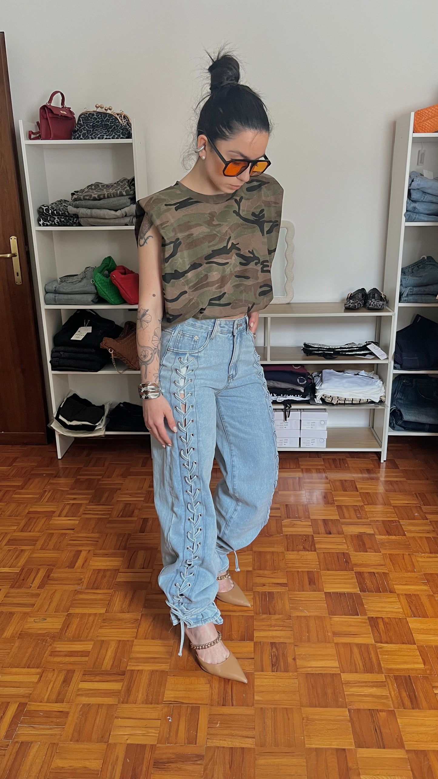 Jeans stringato