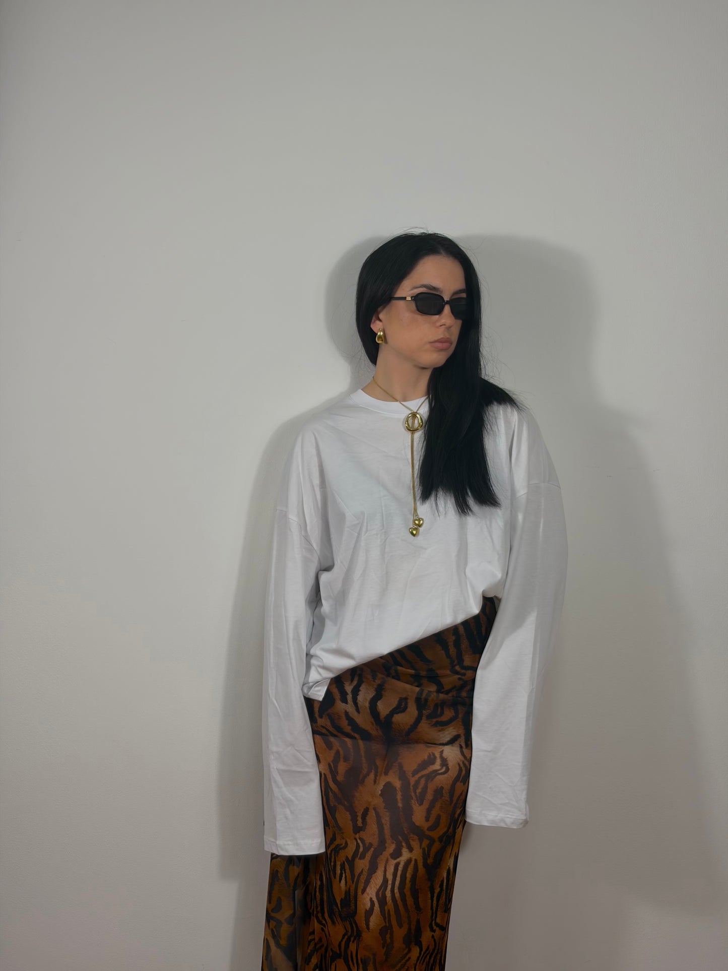 MAGLIA BASICA BIANCA OVER