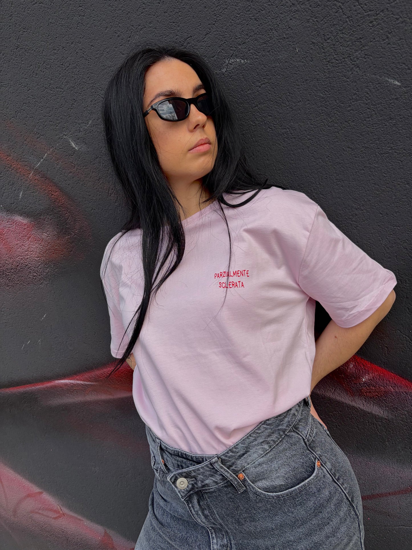T-SHIRT PINK PARZIALMENTE SCLERATA