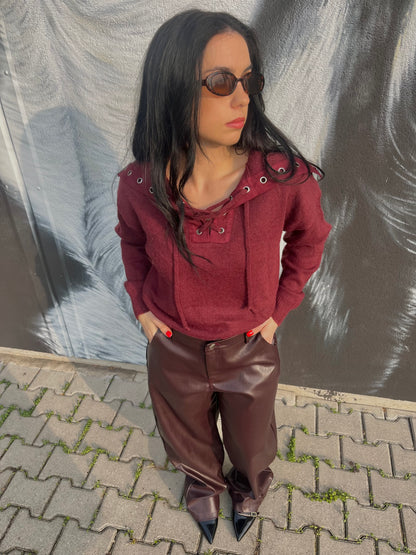 PULLOVER SOFT BORDEAUX