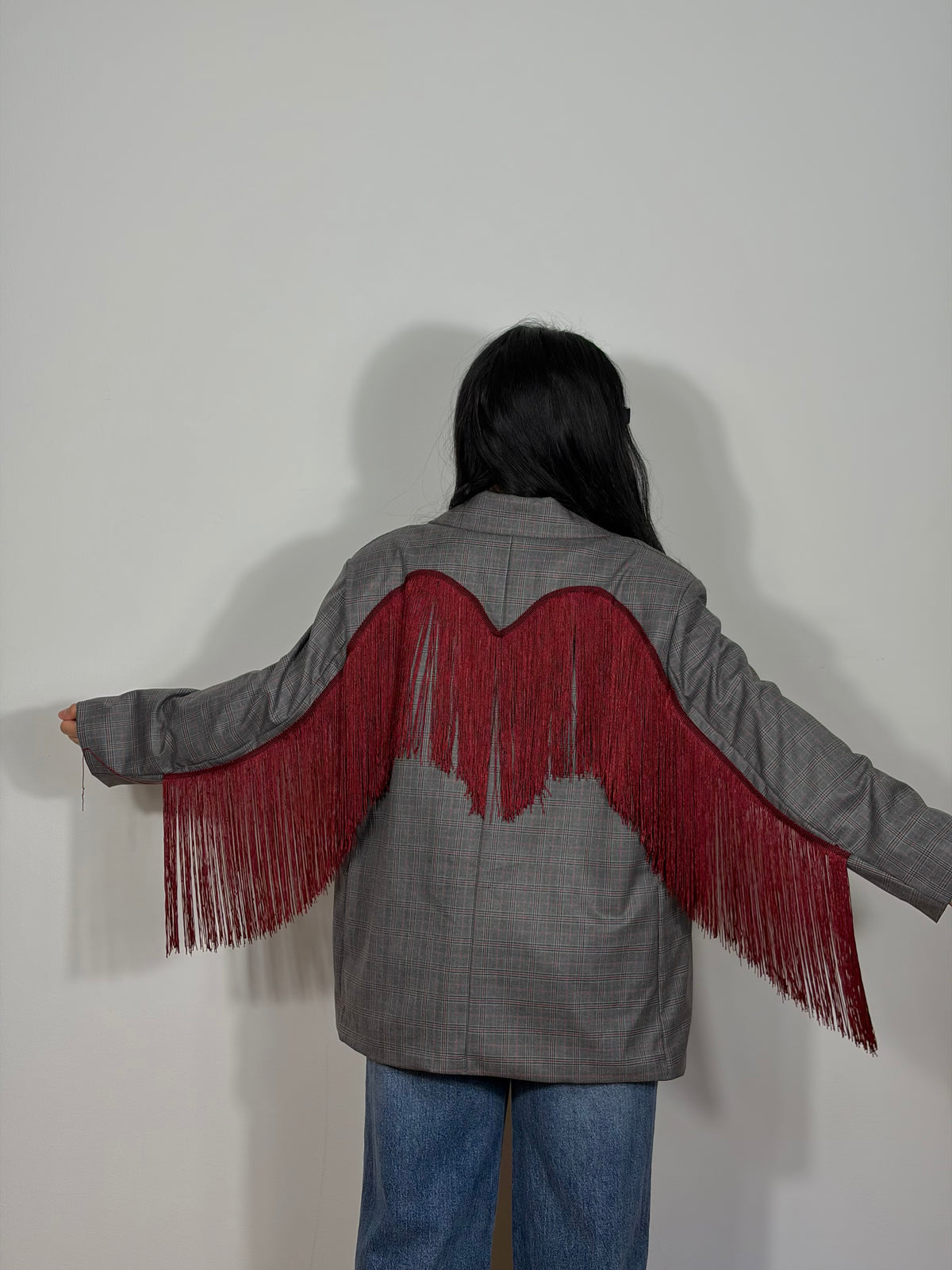BLAZER FRANGE BORGOGNA