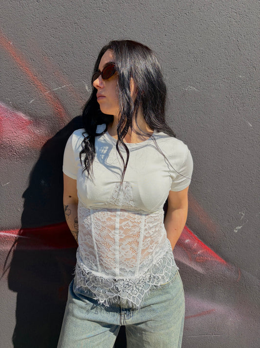 T-SHIRT NIKI PIZZO BIANCO