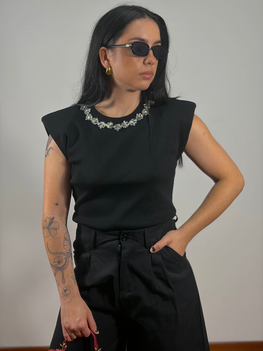 MAGLIA DIAMANTI BLACK