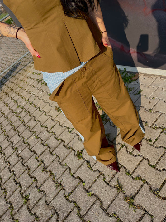 PANTALONI WIDE-LEG COMBINATI BY LUMINA