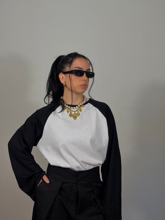 MAGLIA BICOLOR BLACK