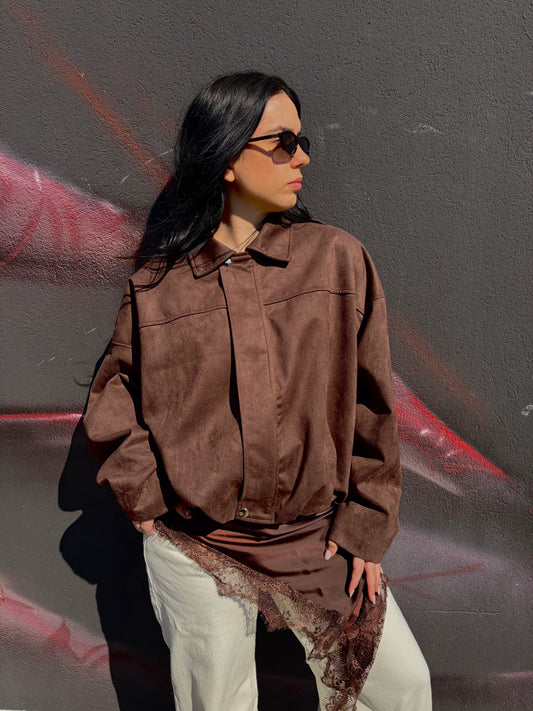 BOMBER SUEDE CIOCCOLATO