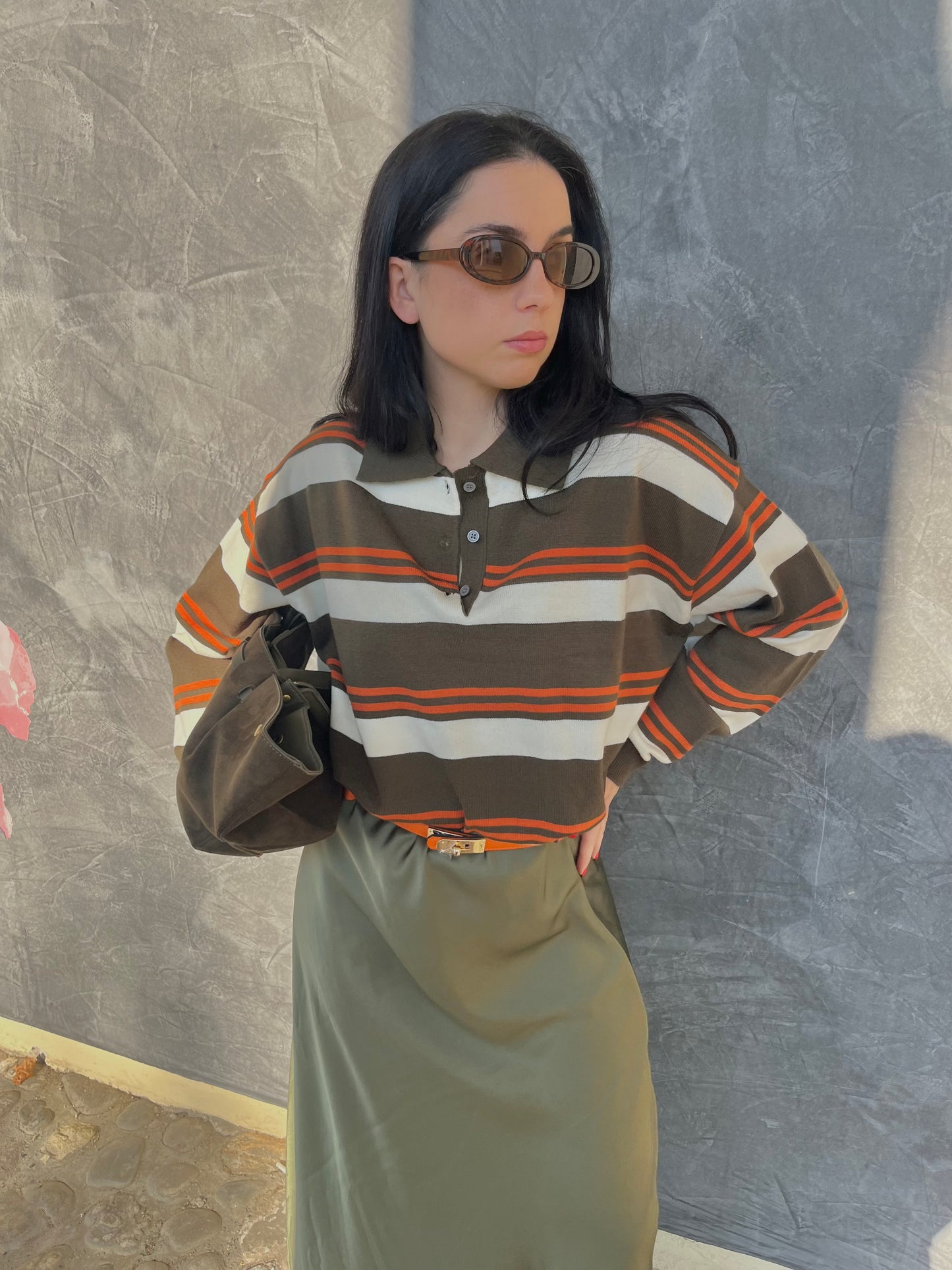 POLO IN MAGLIA A RIGHE