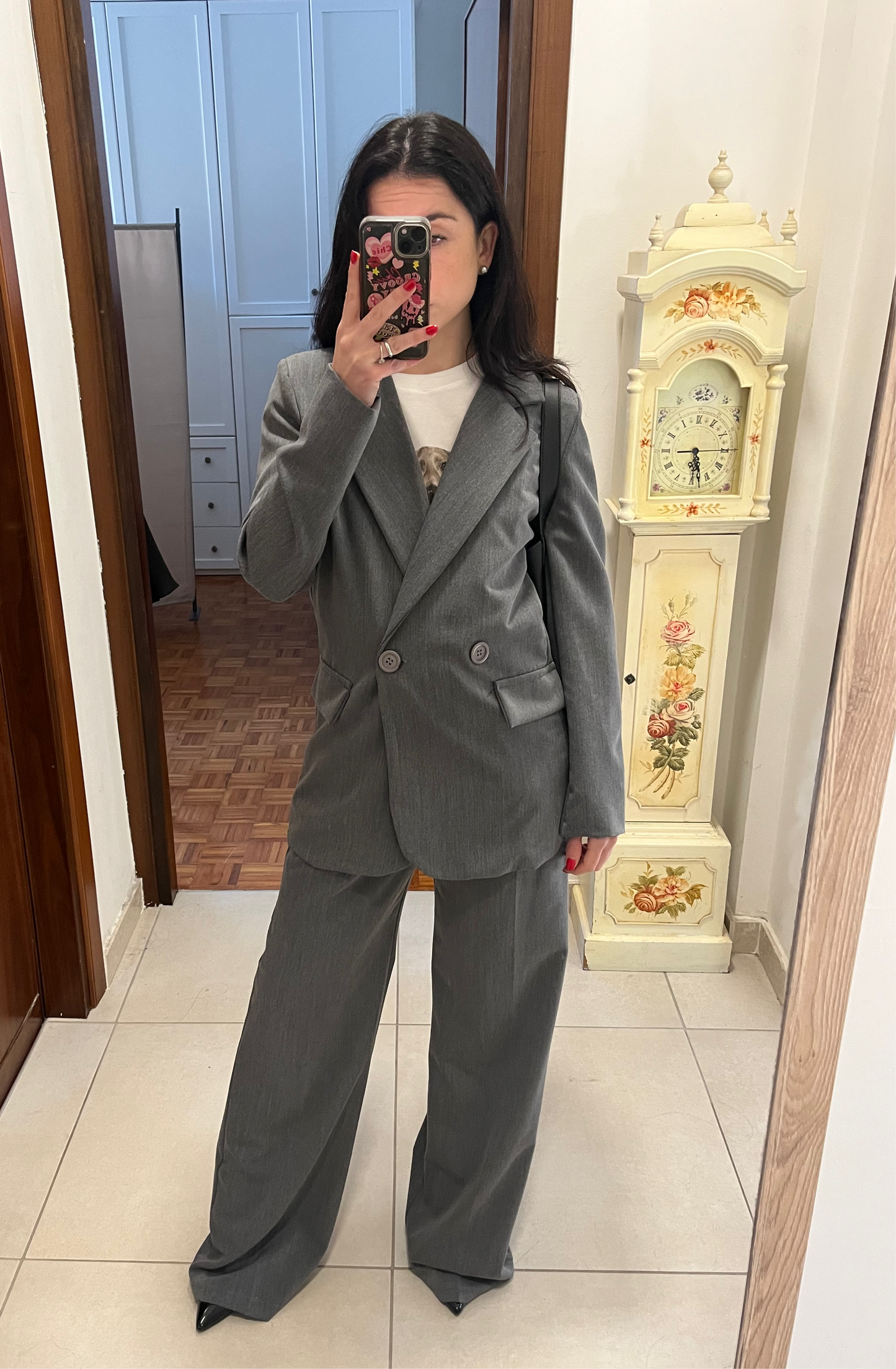 Blazer in figura grigio