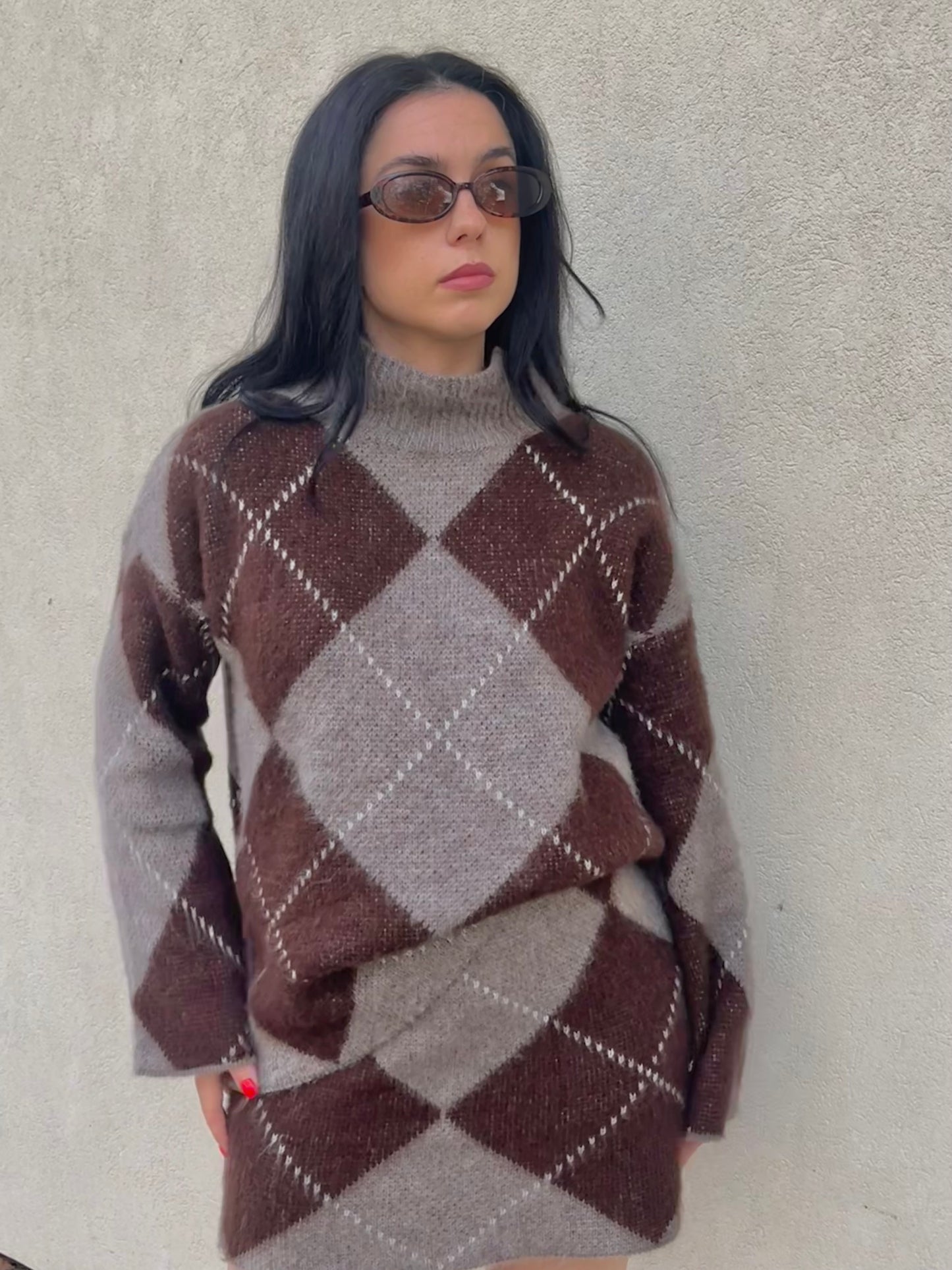 COMPLETO IN LANA MAGLIONE E GONNA