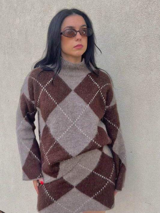 COMPLETO IN LANA MAGLIONE E GONNA