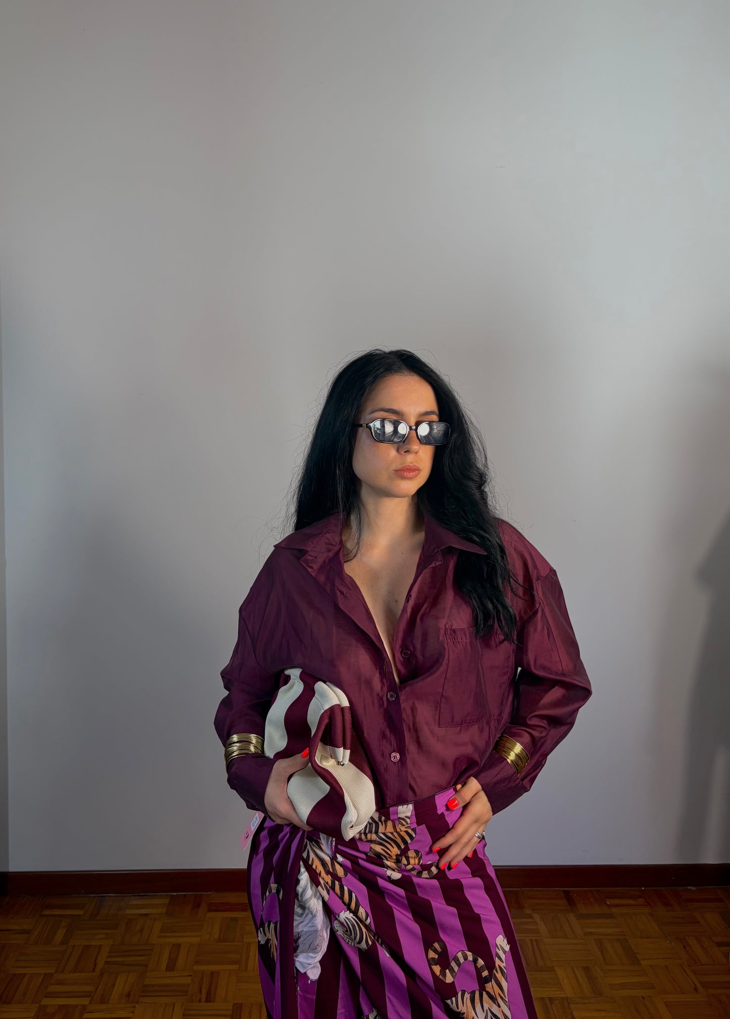 CAMICIA VELATA BORGOGNA