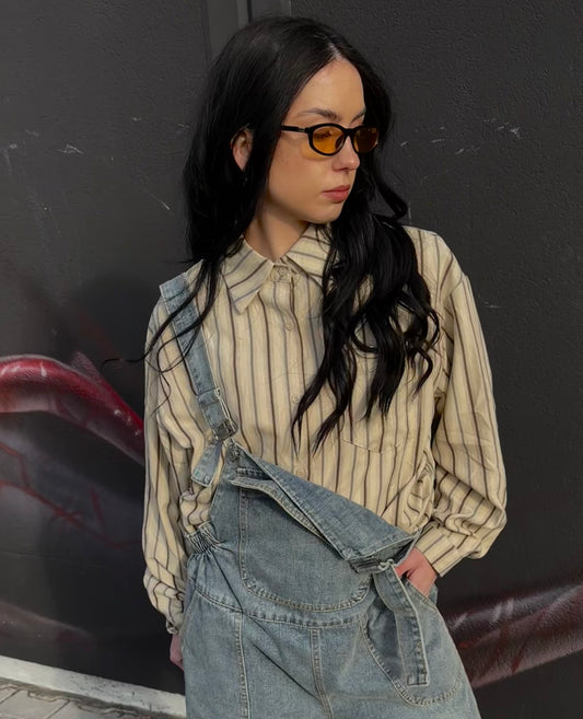 CAMICIA A RIGHE BEIGE