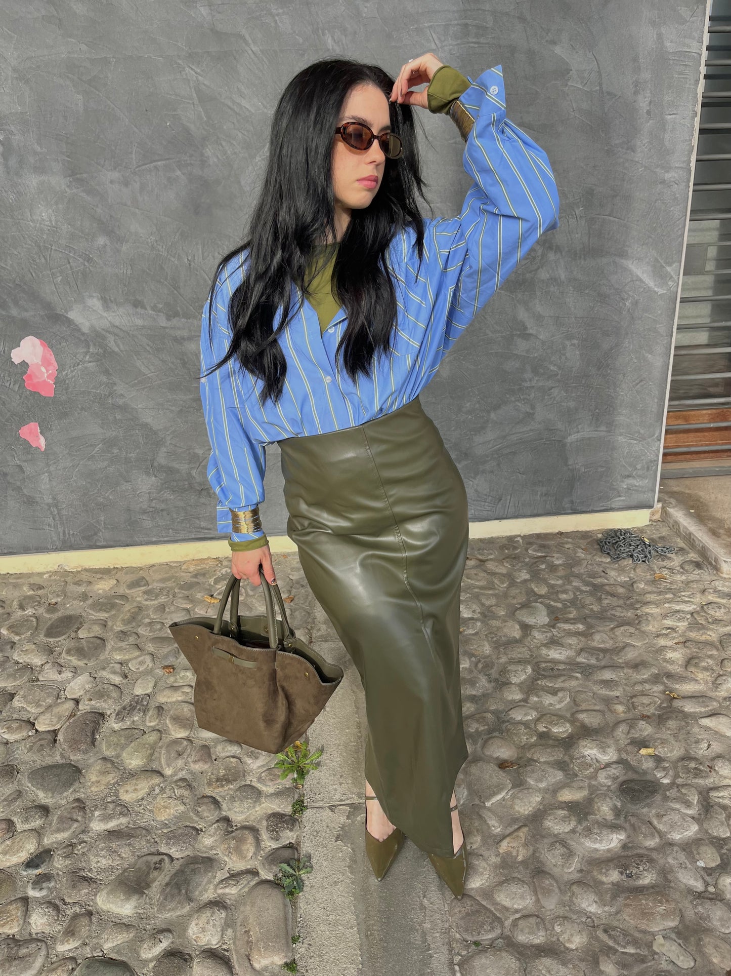 GONNA ECOPELLE VERDE