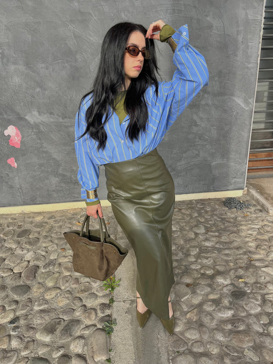 GONNA ECOPELLE VERDE