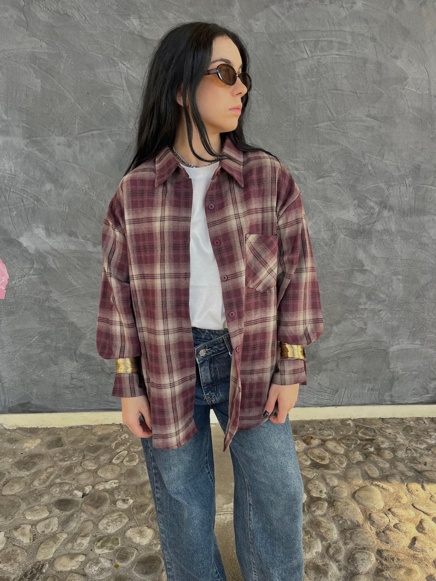 CAMICIA SCOZZESE BORGOGNA