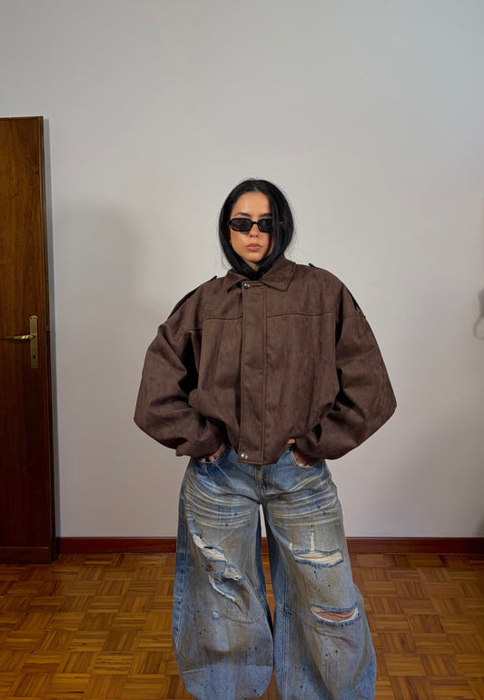 BOMBER SUEDE CIOCCOLATO
