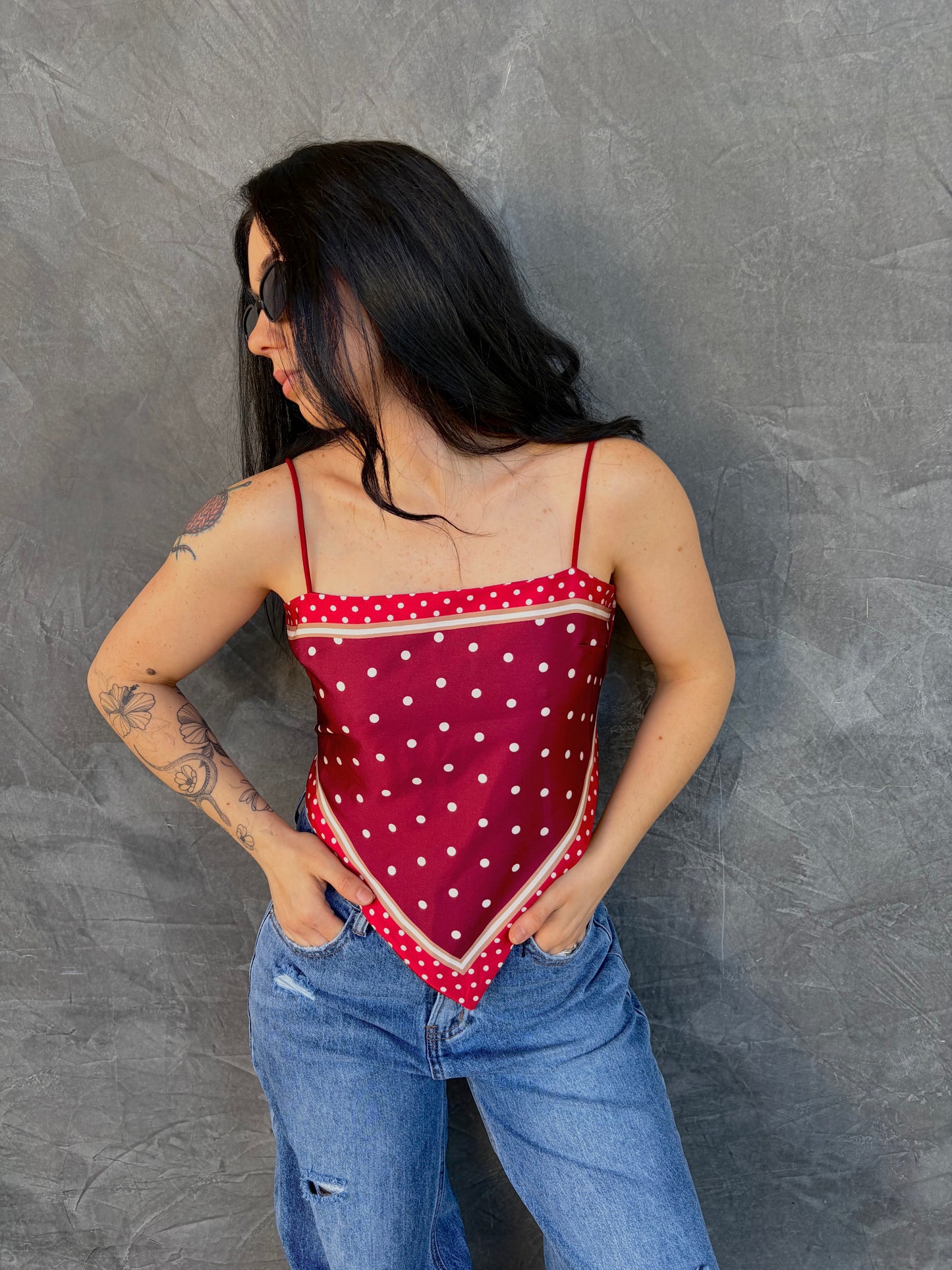 TOP BANDANA BORDEAUX
