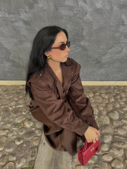 GIACCA SUEDE CIOCCOLATO