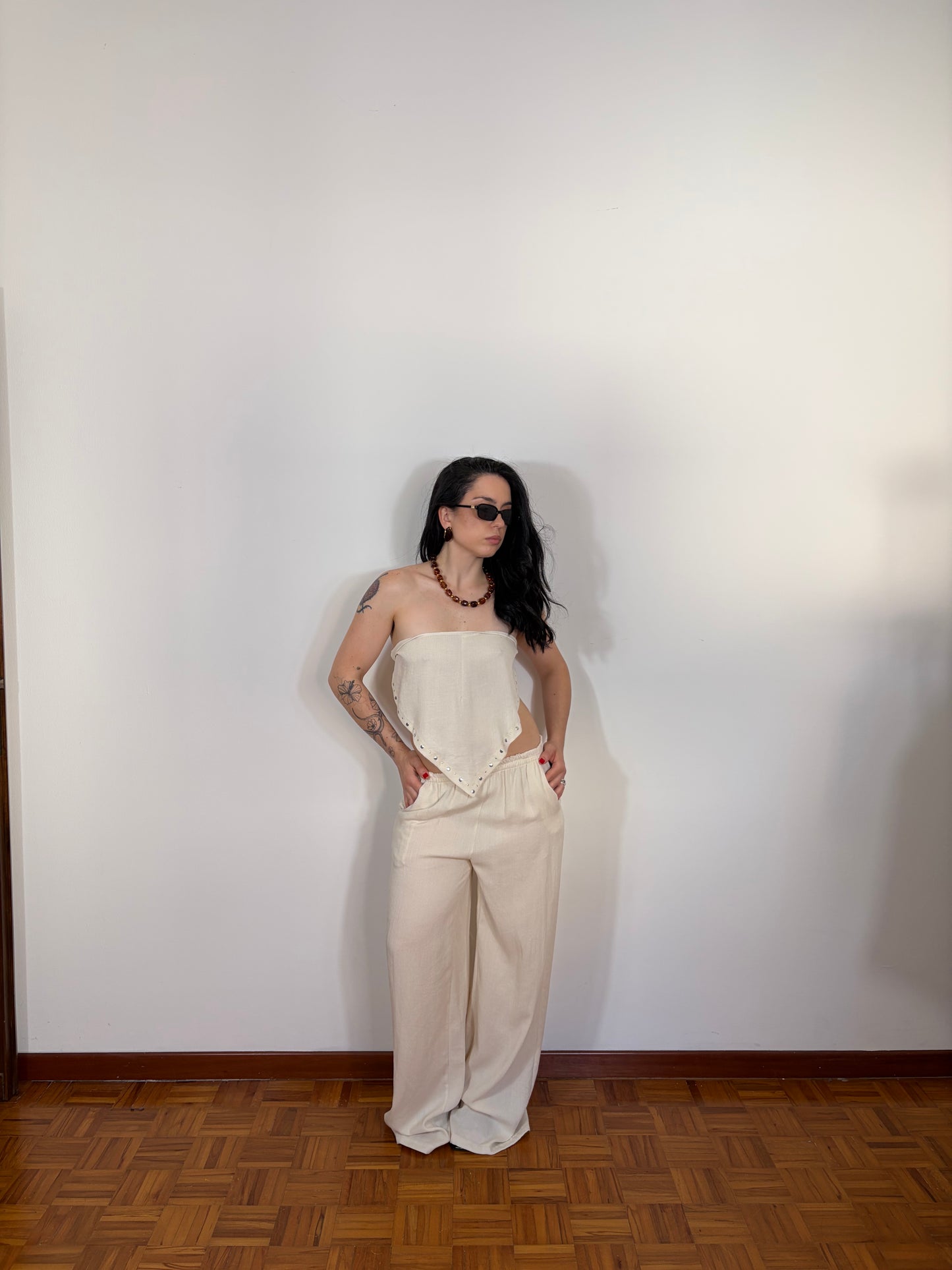 COORDINATO/PANTALONE TENERIFE PANNA