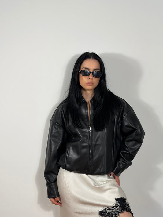 BOMBER ECOPELLE NERO