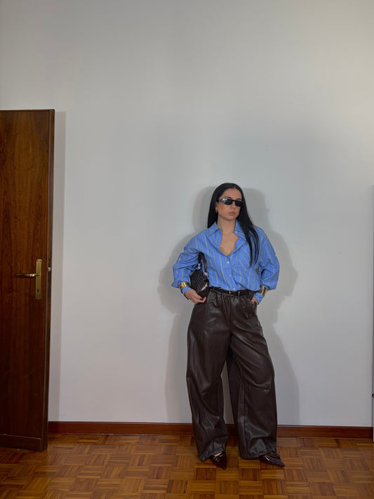 PANTALONE ECOPELLE CIOCCO