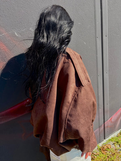 BOMBER SUEDE CIOCCOLATO