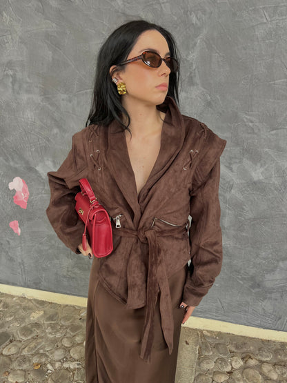GIACCA SUEDE CIOCCOLATO