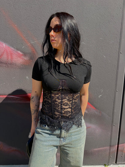 T-SHIRT NIKI PIZZO NERO