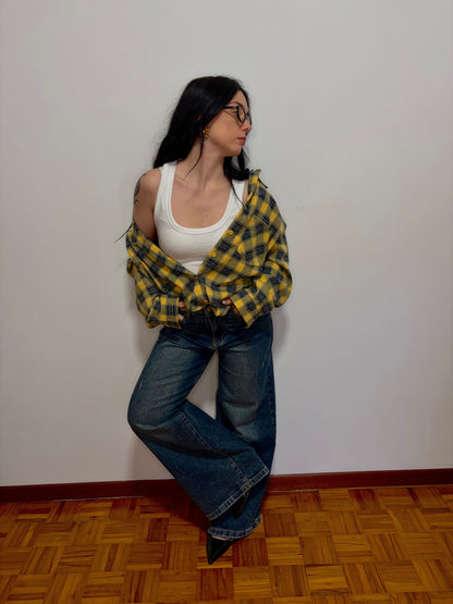 CAMICIA FLANELLA A QUADRI GIALLA