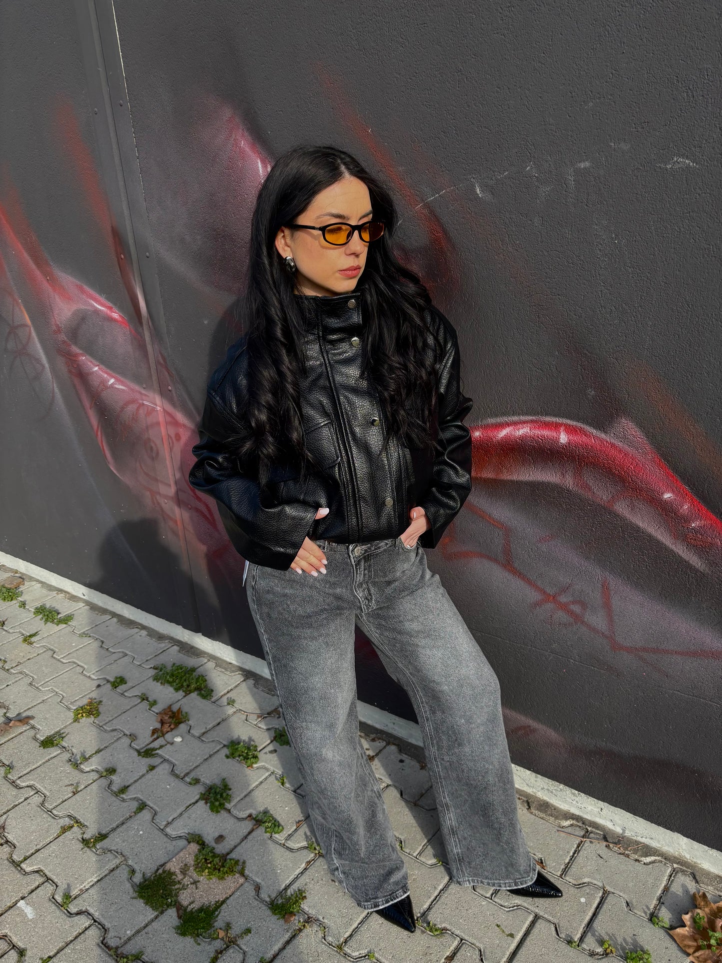 CHIODO/BOMBER ECOPELLE NERO