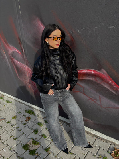 CHIODO/BOMBER ECOPELLE NERO