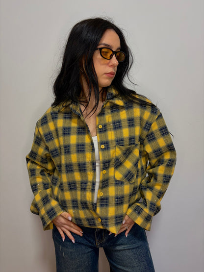 CAMICIA FLANELLA A QUADRI GIALLA