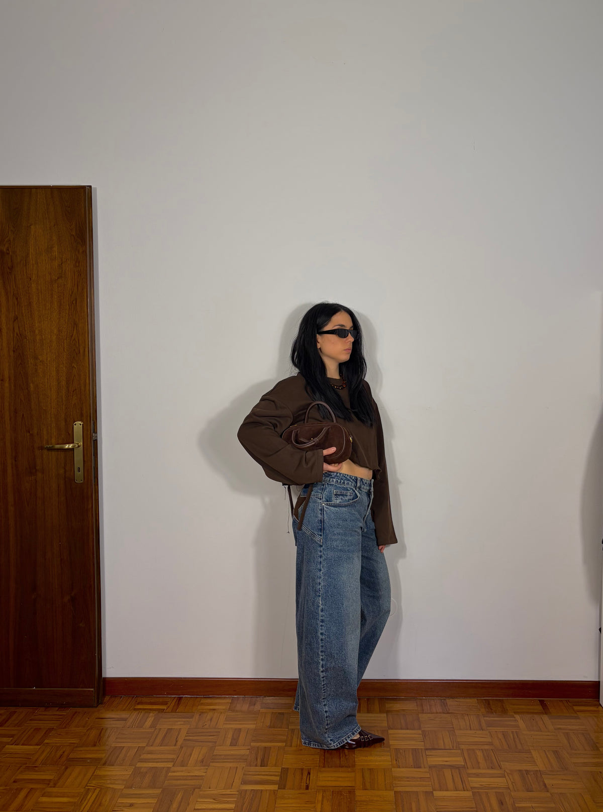 FELPA BROWN TOP CROP