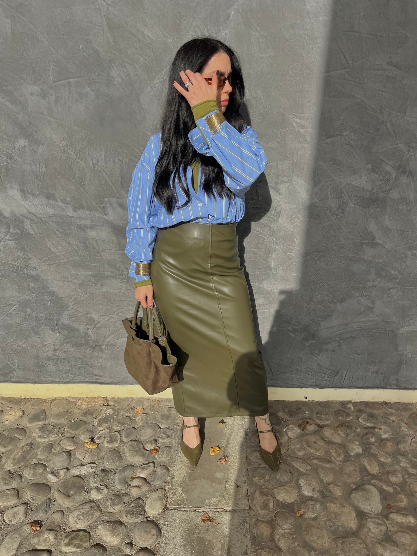 GONNA ECOPELLE VERDE