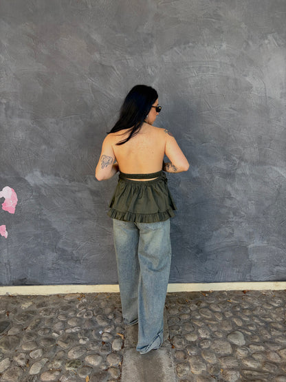 TOP CLODETTE VERDE MILITARE