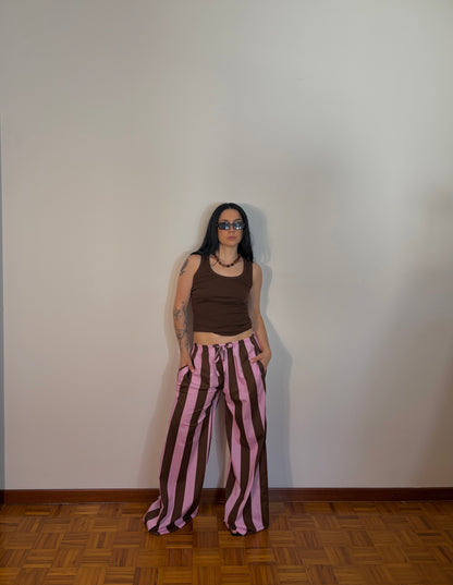 PANTALONI RIGHE A CONTRASTRO
