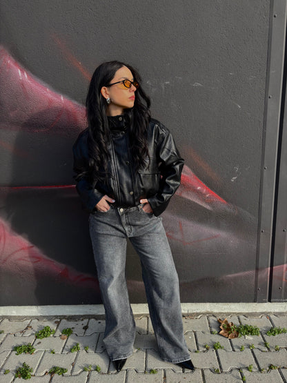 CHIODO/BOMBER ECOPELLE NERO