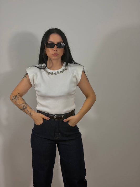 MAGLIA DIAMANTI WHITE