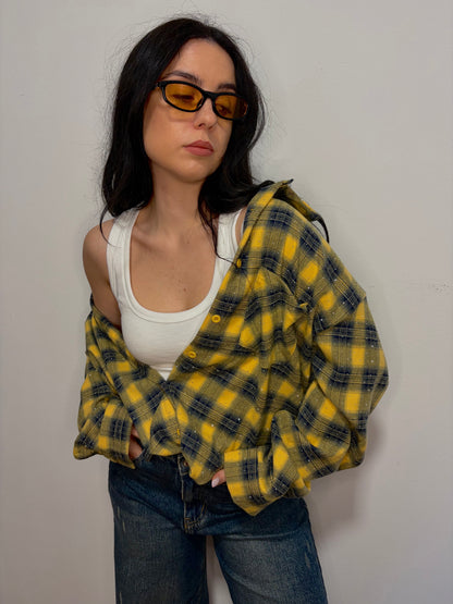 CAMICIA FLANELLA A QUADRI GIALLA